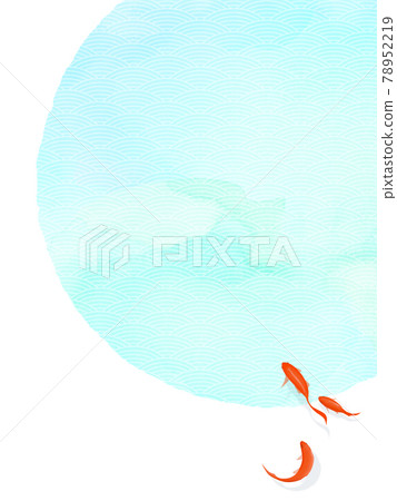 Japanese-style material with a cool atmosphere featuring goldfish-There are multiple variations Japanese-style material with a cool atmosphere featuring goldfish-There are multiple variations 78952219