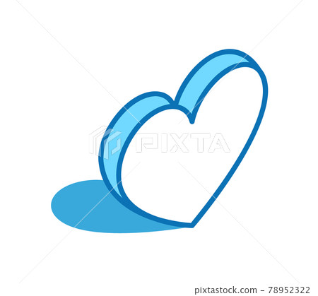 Heart isometric icon. Charity, donation, like 3D line symbol. 78952322