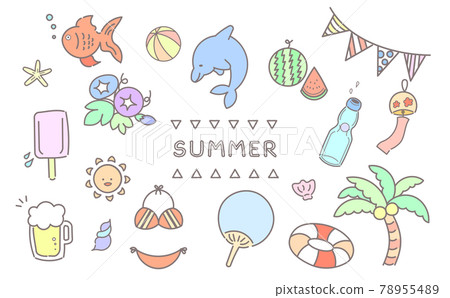 Summer illustration set Summer illustration set 78955489