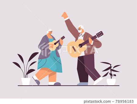 senior couple playing guitar grandparents having fun active old age concept senior couple playing guitar grandparents having fun active old age concept 78956183