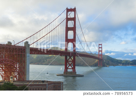 Beautiful twilight scene of famous Golden Gate bridge in San Francisco, California,USA Beautiful twilight scene of famous Golden Gate bridge in San Francisco, California,USA 78956573