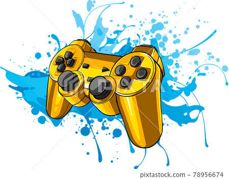 game Joypad with colored spots vector illustration 78956674