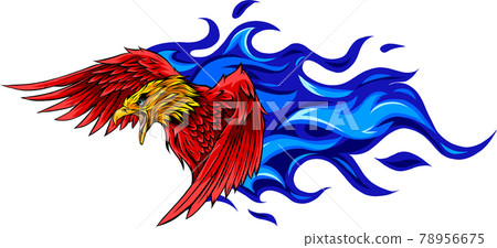 vector illustration of eagle with flames design vector illustration of eagle with flames design 78956675