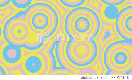 Abstract background of multicolored concentric circles in yellow and blue colors. Vector illustration. 78957328