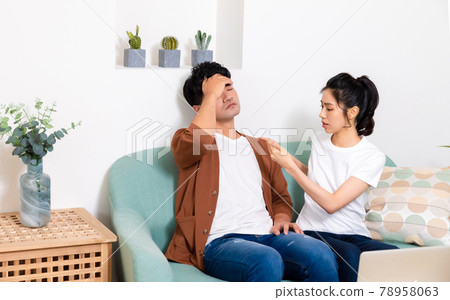 Girl taking care of sick family member 78958063