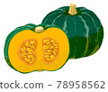Pumpkin with a lot of fruit 78958562