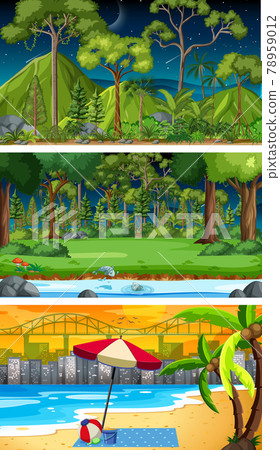 Set of different nature horizontal scenes Set of different nature horizontal scenes 78959012