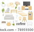 Interior furniture illustration set 78959300