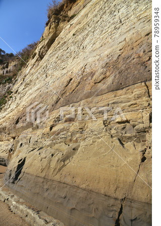 聳立在高浦海岸的美麗絕壁層(千葉縣禦宿町) 聳立在高浦海岸的美麗絕壁層(千葉縣禦宿町) 78959348