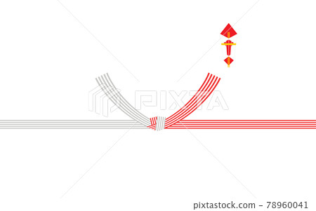 Noshi Mizuhiki, 5 red and white knots 78960041