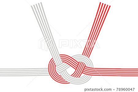 日本傳統裝飾繩,水引,5紅白,淡路結 日本傳統裝飾繩,水引,5紅白,淡路結 78960047