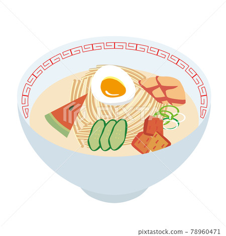 Cold noodles meal dishes 78960471
