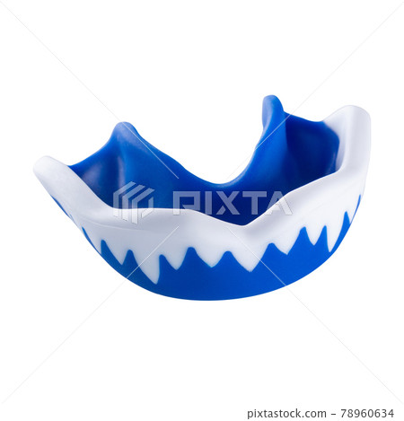 blue boxing kappa, protection of teeth and lips, on a white background blue boxing kappa, protection of teeth and lips, on a white background 78960634