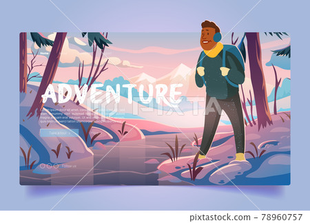 Adventure, travel journey cartoon landing page Adventure, travel journey cartoon landing page 78960757
