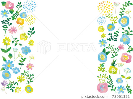 斯堪的納維亞花卉圖案多彩(水彩味道)框架 斯堪的納維亞花卉圖案多彩(水彩味道)框架 78961331
