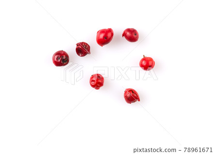 red peppercorns on white 78961671