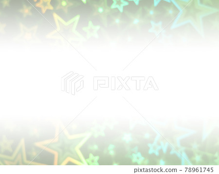 無數大大小小的星形霓虹燈的夢幻般的圖像 光/綠色系統 從中心垂直變暗的漸變 水平 其他顏色可供選擇 78961745