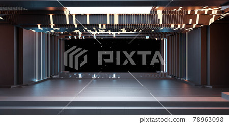 space view in dark futuristic space station 3d render illustration space view in dark futuristic space station 3d render illustration 78963098