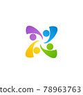 team work connection people logo icon, abstract group symbol icon vector design 78963763