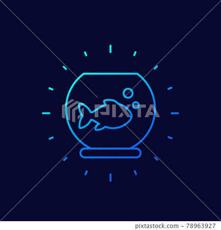 Aquarium with fish line icon 78963927
