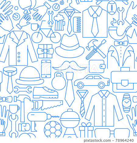 Fathers Day Line Seamless Pattern - Stock Illustration [78964240] - PIXTA
