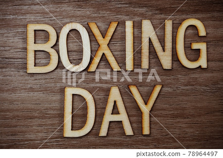 Boxing Day alphabet letters on wooden background Boxing Day alphabet letters on wooden background 78964497