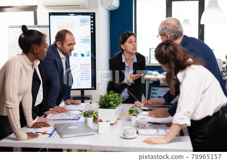 Group of diverse businesspeople meeting brainstorm ideas Group of diverse businesspeople meeting brainstorm ideas 78965157