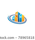 real estate apartment logo concept illustration, house logo icon, circle buildings home logo symbol vector design 78965818