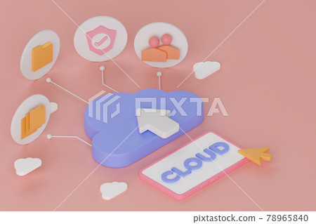 3d rendering concept cloud computing technology... - Stock Illustration ...