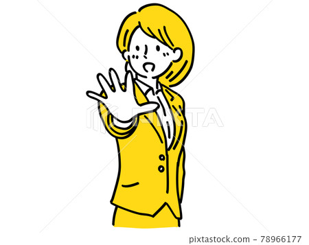 等待停止注意女性簡單插圖 等待停止注意女性簡單插圖 78966177