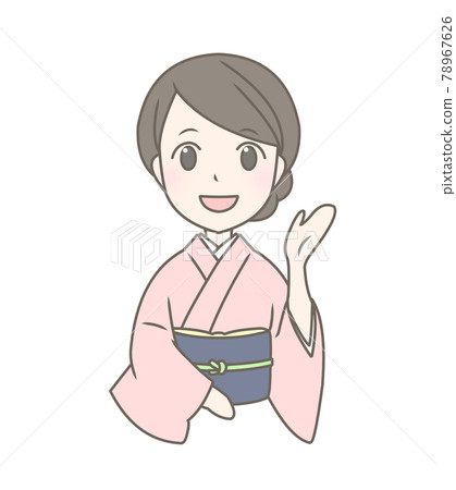 和服和年輕女性的上半身指南 78967626