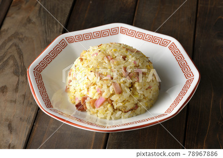 Single item fried rice with various ingredients such as Narutomaki and char siu 78967886
