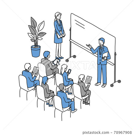 Men and women in suits attending seminars Men and women in suits attending seminars 78967908