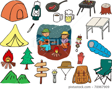 Clear main line camp icon set Clear main line camp icon set 78967909