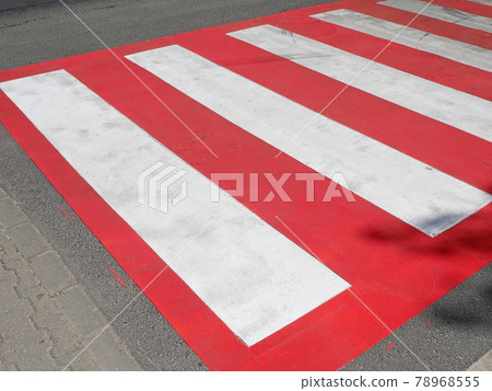Pedestrian crossing at the road in the city 78968555