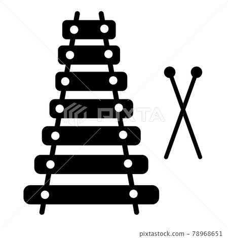 Xylophone icon on white background. xylophone toy symbol. children's funny musical percussion instrument sign. flat style. Xylophone icon on white background. xylophone toy symbol. children's funny musical percussion instrument sign. flat style. 78968651