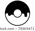 黑色和白色甜甜圈圖標 78969471