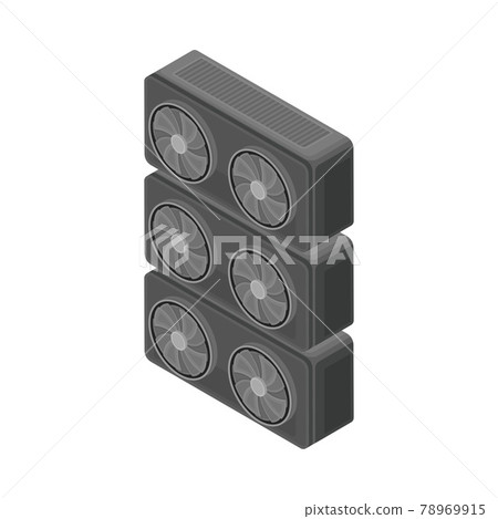 Blockchain Technology with Video Card Hardware and Fan System for Mining Isometric Vector Illustration Blockchain Technology with Video Card Hardware and Fan System for Mining Isometric Vector Illustration 78969915