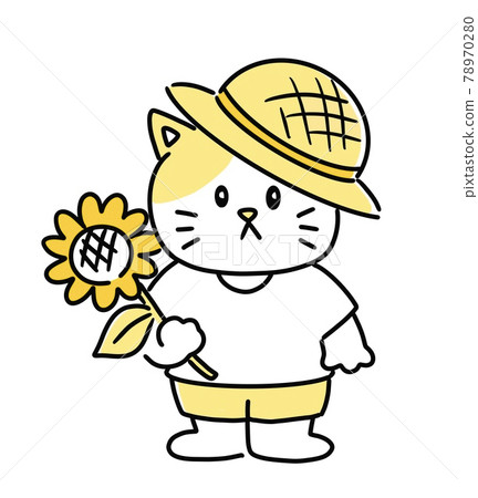 sunflower cartoon clipart cats