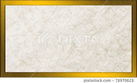 帶有簡單金色相框和日本紙紋理複製空間的背景插圖 78970628