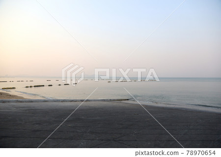Coconut tree on blue sky background in evening at Thailand. 78970654