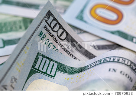 Close up of one hundred US dollar banknotes. Money background. Financial, business, investment and economical concept. 78970938