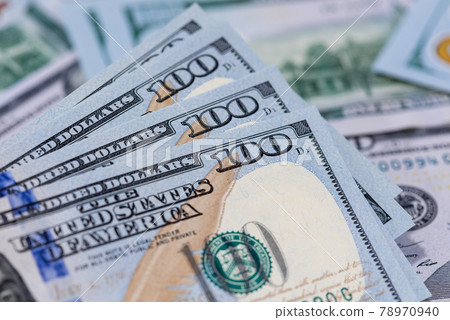Close up of one hundred US dollar banknotes. Money background. Financial, business, investment and economical concept. 78970940