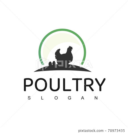 fat white hen poultry logo design - Stock Illustration [94554683] - PIXTA