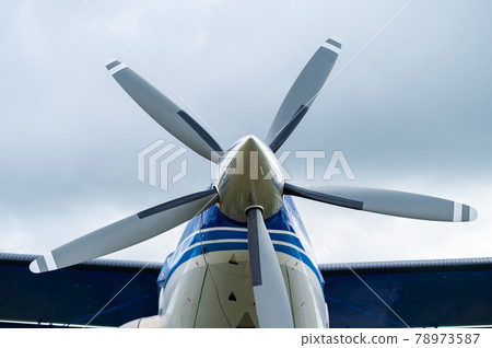 Airplane propeller against the sky. 78973587