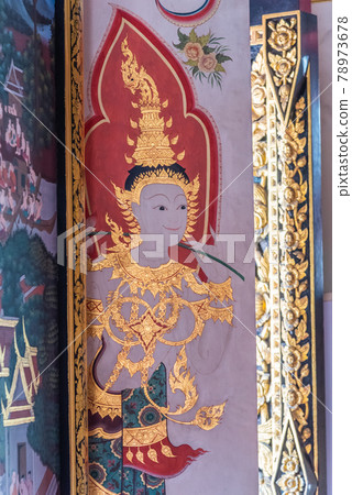 Buddhism door painting, Angel who guarding on the door. Buddhism door painting, Angel who guarding on the door. 78973678