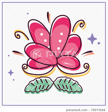 Isolated sketch of a colored flower Isolated sketch of a colored flower 78973688