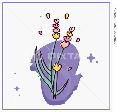 Isolated sketch of a colored flower - Stock Illustration [78973728] - PIXTA