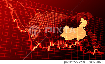 China red digital stock chart image 78975069