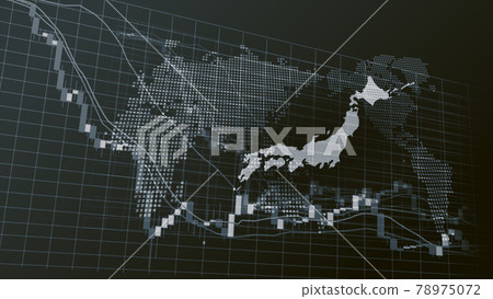 Japan Monotone Digital Stock Chart Image Japan Monotone Digital Stock Chart Image 78975072